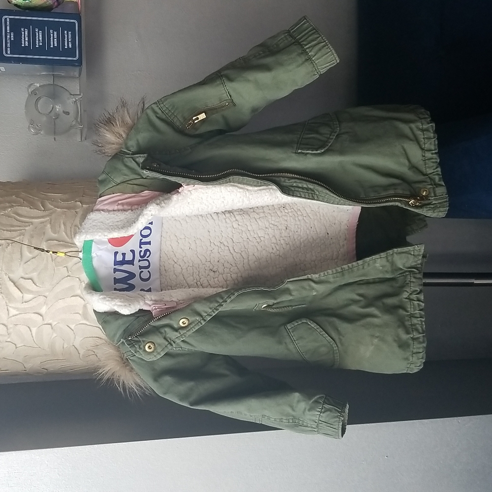 Gap army green utility coat with zip up vest